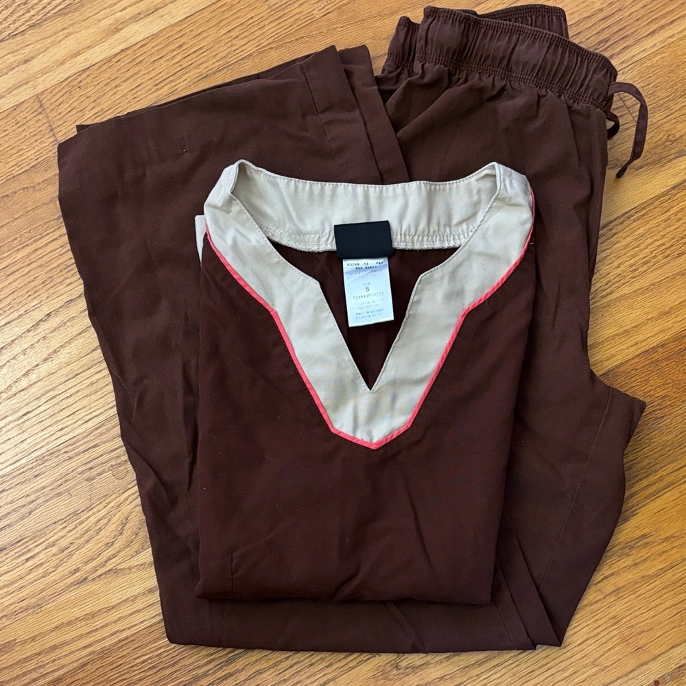 Baby Phat Brown and Cream Top with Pink Trim